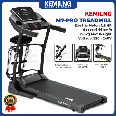 KEMILNG M12 Treadmill Multi-Function 3 Stages Manual Incline Easy Installment Fitness Machine Exercise With Massage Belt and Motor Running Exercise Electric Treadmill