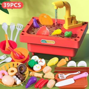 Kids Cooking Set Toys Kitchen Dish Washing Sink Pretend Play Set Cookware Food Educational Toys Gift