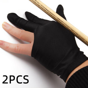 2pcs 3 Fingers Billiards Snooker Gloves Pool Cue Gloves Black Left Hand Cool Pattern