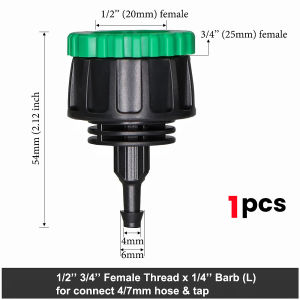 Garden Hose 1/4" Hose Quick Connector 4/7 8/11 Joint 1/2"-3/4" Female Thread Drip Irrigation Coupler Adapter