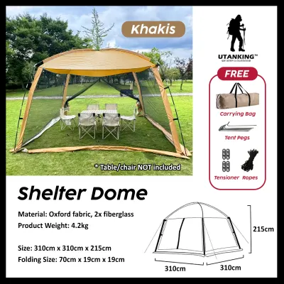 UtanKing™ Camping Tent Shelter Dome Canopy Mosquito Net Pergola Beach Awning Tent Sunshade Khemah