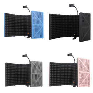 Portable Microphones Sound Absorbers with Five Foldable Panel Microphones Insulation for Clear Recordings