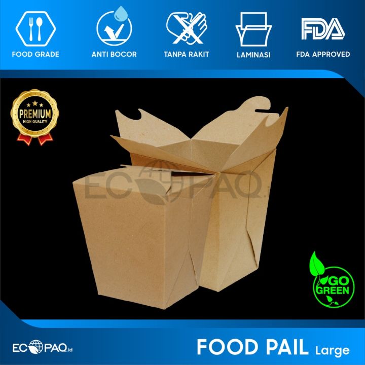 Food Pail - Tanpa Rakit - KRAFT COKLAT - L (50 pcs) | Lazada Indonesia