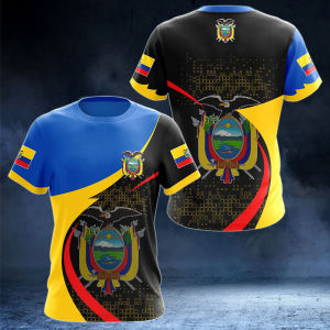 Ecuador Flag & Coat of Arms Graphic Tee Summer Casual Streetwear Mens Fashion O-neck T-shirts Boys Oversized Short Sleeve Tops
