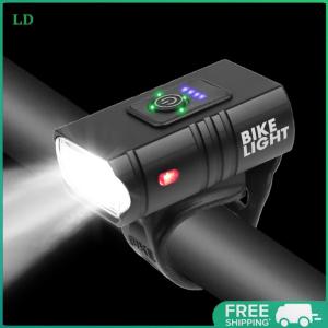 COD [จัดส่งฟรี] ไฟจักรยาน LED 10W 800LM 6 โหมด USB ชาร์จไฟหน้า MTB