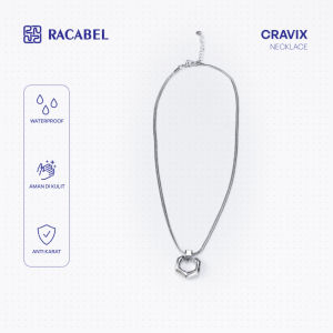 Racabel Cravix Necklace - Kalung Rantai Silver Titanium Anti Karat Pria