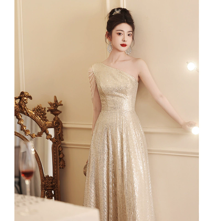 EAGLELY 2024 White Satin Evening Dress Anual French Formal Event