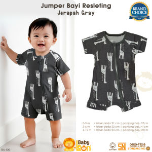 BABY LEON Jumper Bayi Newborn Romper Bayi 0-3 Bulan Full Resleting DS-120 Jumpsuit Bayi Lengan Pendek Cotton Double Knit Baby Sleepsuit Baju Tidur Bayi Pakaian Bayi Baju Harian