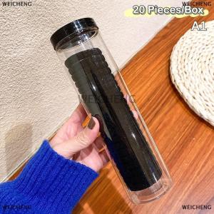 [COD] WEICHENG 20 Pieces Box Canned Towel Ring High Elastic Seamless Simple Solid Colors Hair Ring Ponytail Holder Hair Ropes Hair Accessories