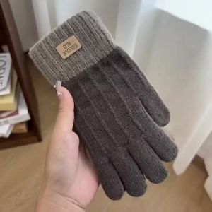 Warm Thick Knitted Gloves Winter Touchscreen Gloves Women Fleece Thickened Cycling Skiing Gloves