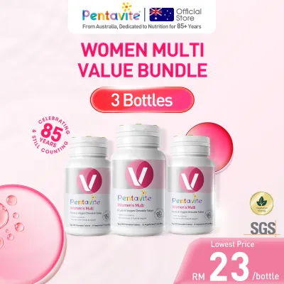 [KKM & HALAL Certified] Pentavite Women Multi With Fruits & Veggies 30 Tablets ( Exp:2028/04)