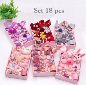 Ikat Rambut Anak 18 Pcs Kunciran Pita Aksesories Gift Set Souvenir