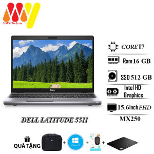 Laptop Dell Latitude 5511 E5511 hàng mỹ date cao Core i7 Ram 16gb ổ cứng SSD 512gb VGA MX250 màn hình LCD 15.6inch HD Face ID hàng mỹ cao cấp