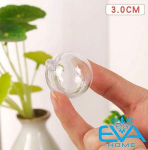 Set 5 Quả Bóng tròn Nhựa Trang Trí Trong Suốt Đường Kính  3 Cm