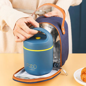 Hourser Double Stainless Steel Vacuum Insulation Lunch Box Soup Cup dengan Spoon makanan saiz Container kanak-kanak Ladies Lunch Box Lunch Box