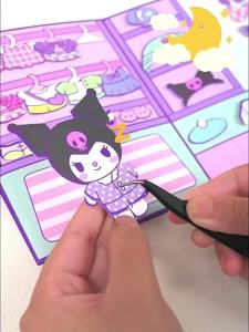 6 Styles Sanrio DIY Toy Book Childrens Gift Cartoon Mymelody Kuromi Cinnamoroll Pochacco Creative Quiet Book Decompression Toy Book christmas gift