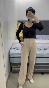 CELANA KULOT PANTS KEKINIAN / CELANA KULOT SCUBA PREMIUM WANITA KOREA HIGHWAIST / CELANA WANITA ROMADOVE TERBARU 71096