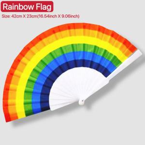 BINLU 5pcs Pamaypay Philippines Collection: Philippine Hand Fan Philippine Fan & Philippines Flag Fan | Folding Pamaypay with Rainbow Hand Fan Rainbow Fan Pride Flag & Rainbow Flag Design Perfect for Filipiniana Attire Souvenir Keepsakes & Philippine