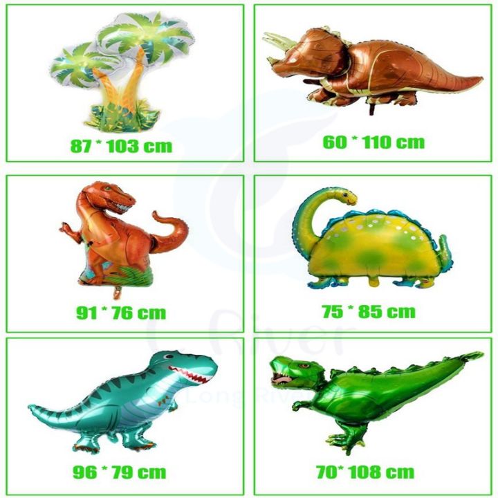 【COD】113pcs Dinosaur Theme Birthday Decoration set Dinosaur Foil Balloons+Banner+Rain Silk Curtain+Latex Balloon Set Children's Birthday Party Supplies Green Birthday Party Theme  For Kids Birthday Party Decorations 40 inch large aluminum film balloon set
