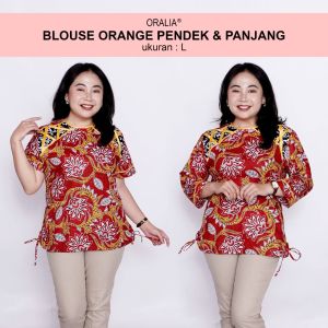 Blouse Big Size Wanita Atasan Batik Jumbo LD 140 Pakaian Atasan Model Blus Pendek Jumbo Seragam Kerja Batik / Blus Kantor Formal S-M-L-XL-2L-3L-4L-5L-6L-7L / Pakaian Batik Kekinian Kantor Bahan Wanita Model Terbaru