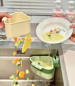 Khay Giỏ Lọc Rác Gắn Bồn Rửa Chén Bát Thoát Nước Nhanh Có Nút Nhấn Đa Năng