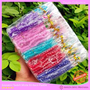 100 PCS Tasbih Bening Kecil Kemasan Plastik Untuk Souvenir Haji dan Umroh