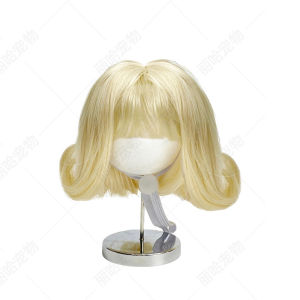 Newcat and dog style bangs with middle-parted curly hair to create a playful cute and adorable look. Wigs available for wholesale