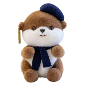 SKYJS Bộ sưu tập Gấu bông hải ly Phim hoạt hình Mềm mại Đồ chơi nhồi bông hình sóc Búp bê ngủ cho bé gái Dễ thương Đồ chơi nhồi bông rái cá nhỏ Trang trí nhà cửa