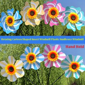 CHUAN Hand Held Rotating Sunflower Windmill PVC Multistyles Cartoon Shaped Insect Windmill Diameter 20/36cm Garden Yard Wind Spinner Outdoor Party Picnic Decor