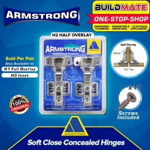 Buildmate x ARMSTRONG Soft Close Hydraulic Cabinet Door Concealed Hinges Heavy Duty 1 PAIR