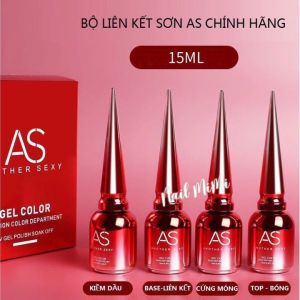 Sơn gel top base top nhám cứng móng AS chai đỏ 15ml chính hãng