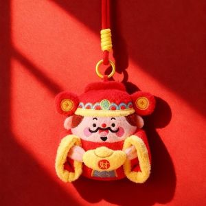 CHICNOOK Tiền Yuan Móc khóa Thần Tài Múa lân Sáng tạo dây chuyền nhung năm mới Dễ thương Túi treo Linh vật năm mới Trang trí lễ hội