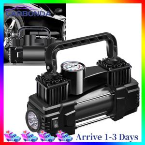 12V 150PSI Auto Inflatable Pump พร้อมไฟ LED หนักหน้าที่ Deluxe พกพาโลหะเครื่องอัดอากาศรถยางรถยนต์ปั๊มพอง