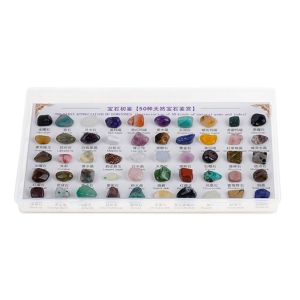 MUKANG 50pcs/box Multicolor Natural Gems Specimens Crystal Rough Stone Hard Quartz Samples Irregular Rock Crystal Gorgeous Mineral Specimens Home Decoration