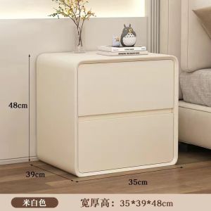 Side Table with Drawer Cream Bedside Table Rack Kecil Tepi Katil Side Table Bedroom Nightstand Meja tepi katil 床頭櫃 床头柜