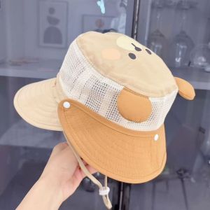 【Damaiii】หมวกกันแดดเด็ก ตาข่ายระบายอากาศ ระบายอากาศได้ดีและแห้งเร็ว ลวดลายสัตว์น่ารัก ปีกหมวกใหญ่ หมวกชาวประมง