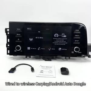 Carplay แบบไร้สายเสียบปลั๊กสั้นรถเดิมแบบมีสายไปยังระบบแอนดรอยด์อัตโนมัติไร้สาย