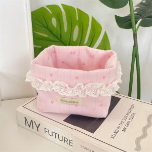 MMLUCK Đa Năng Giỏ đựng đồ bằng vải Cung tên Vải Túi đựng đồ dùng văn phòng Tổ chức văn phòng phẩm Trang trí bằng ren Hộp đựng văn phòng phẩm Trường học văn phòng