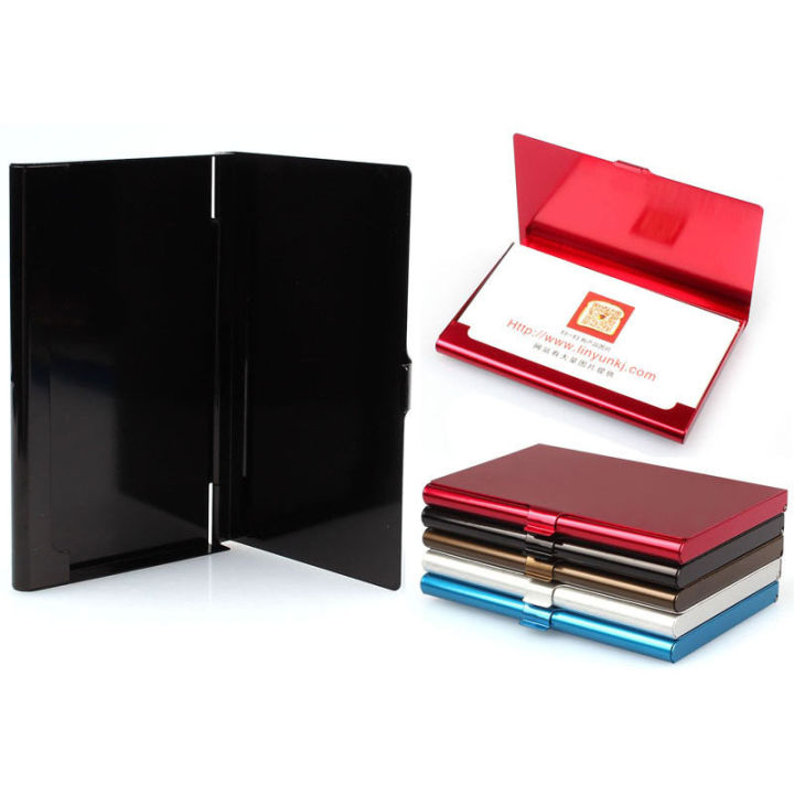 Kotak Kartu Nama Aluminium Polos Card Box Black BISA COD