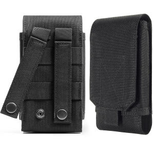 US Black Army Camo Molle Bag for Mobile Phone Belt Pouch Holster Cover Case for iPhone 16 Pro Max/iPhone 15 Pro Max/iPhone 14 13 12 Pro Max/iPhone 16 15 14 Plus