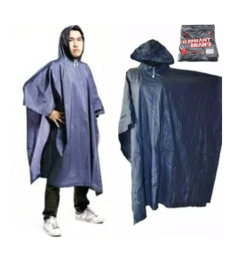 Jas Hujan Ponco Poncho Medium 210 biru Elephant Gajah size Dewasa