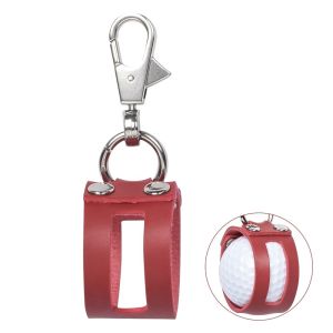 BETTERFORM PU Leather Golf Ball Bag Mini Portable Golf Ball Holder Professional with Hook Golf Ball Pouch for Men Women