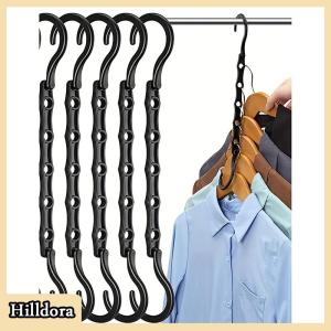 [Hilldora] Tiết Kiệm Không Gian Lưu Trữ Móc Đa Chức Năng Nhựa Quần Áo Kệ Xoay Tổ Chức Móc 5 Lỗ Ma Thuật Tủ Quần Áo Tủ Quần Áo Tổ Chức