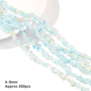 New 200pcs 4-9mm Multicolour Irregular Chip Flower Glazed Stone Beads for DIY Necklace Bracelet DIY Fine Jewelry Making