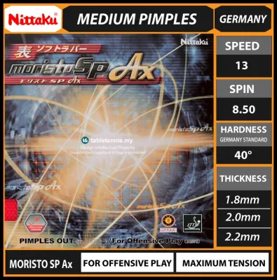 Nittaku Moristo SP AX Short Pimples Table Tennis Ping Pong Rubber Made In Germany