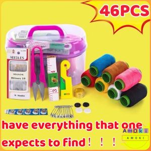 AmoKi Sewing Kit Box Set Household Sewing Tools Portable Sewing Kit 10 in 1 Random Color