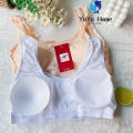 (1-3pcs)Sports Bra With Changeable Foam Plain White Sando Baby Bra Free Size 9-14yrs. 