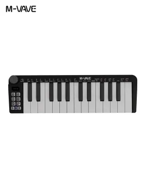M-VAVE SMK-25mini Bàn phím MIDI điều khiển USB xách tay nhỏ điều khiển 25 phím có thể sạc lại với 25 phím nhạy cảm vận tốc 1 núm