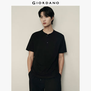 Giordano Men 100% Cotton henley neck short sleeve tee Free Shipping 01025564
