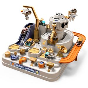 7 pcs vehicle Space Adventure Track astronaut rocket manual car toy educational gift boardgame mainan kereta kanak kanak